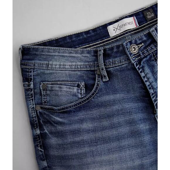 Departwest Size 28 x 32 Trouper Straight Stretch Jeans Low Rise Whiskered Buckle - Picture 5 of 14